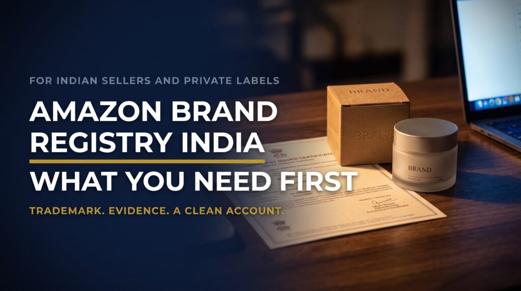 Featured title card for a guide on what Indian sellers need before enrolling in Amazon Brand Registry